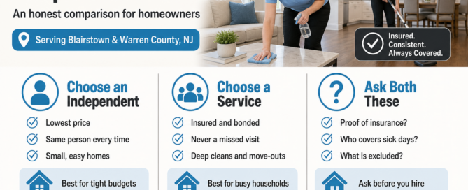 Cleaning service vs independent cleaner in Blairstown NJ - Schaible's Clean Team